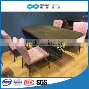 TB Black Lacquer Carved Dining Table Wood Veneer Top Dining Room Furniture thumbnail-1