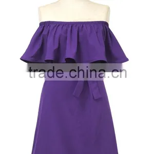 Best Selling Desinger off Shoulder Dress With Waistband Many Colors Good Quality Made in China thumbnail-5