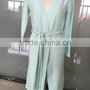 Lady's Extra Long Knitted Wool Cardigan With Belt thumbnail-1