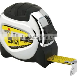New Abs JH-89 Twice Rubber Injection Steel Measure Tape With Chrome Plated Case/5m Measuring Tapes thumbnail-1