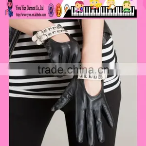 Black Leather Wholesale Gloves Fashion Ladies Wholesale Gloves thumbnail-1