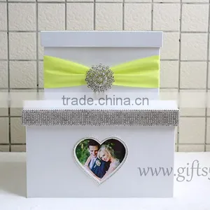 Elegant White Wedding Money Box in Handmade With Photo Frame thumbnail-2