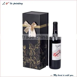 Hot Sale High Quality Custom Luxury Paper Wine Boxwith Gold Bowknot and Patterns Made in Shanghai thumbnail-1