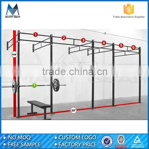 MSG 14' Powder Coated Steel Commercial Gym 4'+6'+4' Free Standing Crossfit Racks Mount Rig thumbnail-4