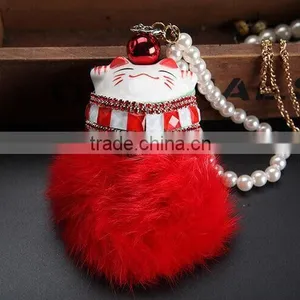 Fortune Cat Fur Bag Charm thumbnail-5