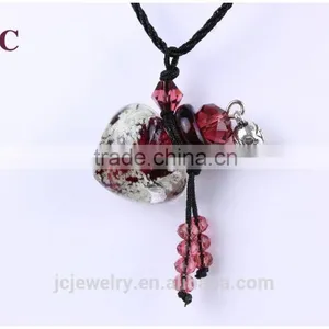 Murano Glass Heart Oil Diffuser Pendant Necklaces Wholesale thumbnail-1