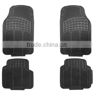 Front & Rear Car Truck SUV Premium Rubber Floor Mats - Black thumbnail-1