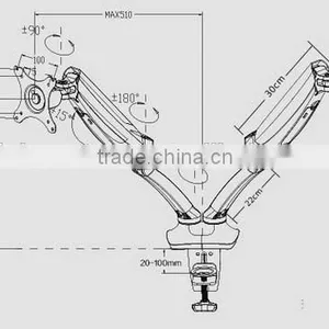 Gas Spring Aluminum Alloy Metal tv Folding Table Bracket thumbnail-2