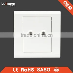 High Quality Frosted Faceplate PC White Double TV Walll Socket thumbnail-1