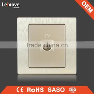 Woven Gold Finish 3 Pin Universal Switched Socket Multiple 3 Pin Wall Socket With Switch thumbnail-1