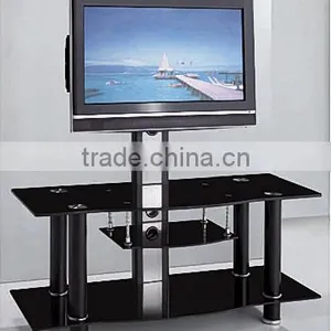 Modern 3 Tier Led Glass Tv Stand thumbnail-2