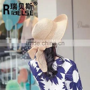 Wholesale Hats Fashion Girl Sun Visor Hat Cheap Wide Brim Straw Hat thumbnail-6