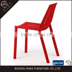 Red Black High Quality pp Stackable Plastic Chair thumbnail-2