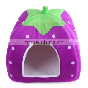 Comfortable Material Folding Kennel Strawberry Shape Design Dog Bed With Different Color and Size thumbnail-6