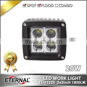 20W 3x3in Cube Pod Pillar for 4x4 Jeep Off-road Powersports Motorsports ATV UTV SUV High Power LED Work Light Fog Lamp thumbnail-3