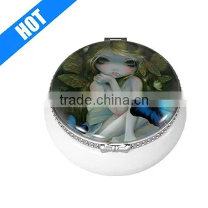 Beautiful Mystical Girl Themed Ceramic and Glass Trinket Box thumbnail-1