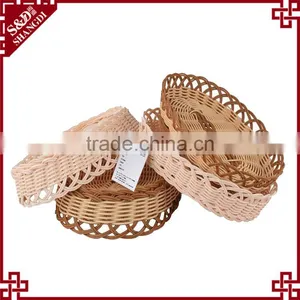 Hot Sale Plastic Woven Rattan Basket Food Bread Snack Display Stands Popcorn Box thumbnail-2