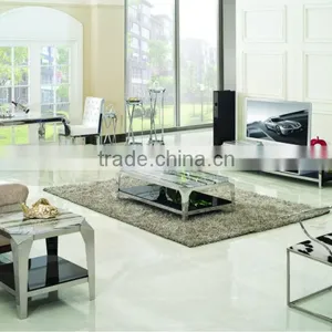 Rectangular Dining Table With Marble Top Metal Legs, Silver Finish TH335 thumbnail-5