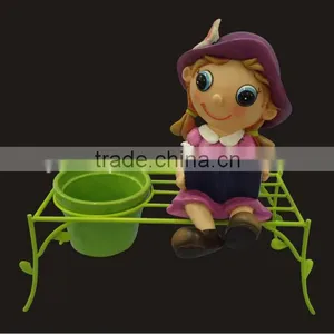 2014 New Product Cartoon Girl With Ceramic Plant Pot Hydroponics Flower Pot thumbnail-1
