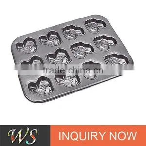 12 Cups Rabbit Shape Cake Pan thumbnail-1