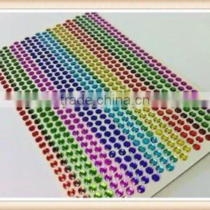540 DAINTY 3mm Adhesive Gems Mixed Colour Stickers Slightly Raised Acrylic Domes thumbnail-1