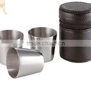 Mini Wine Glass Shot Glass / Metal Cup Set With pu Bucket thumbnail-1