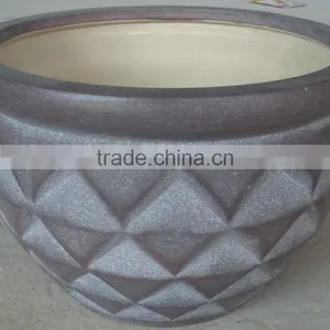 Indoor Wash Vase - Indoor Pottery With Round Rim and Pattern Outside thumbnail-3