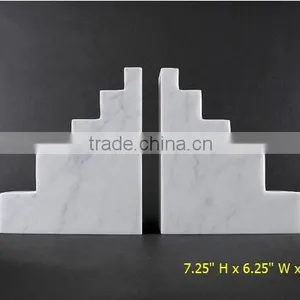 Desktop Deco Wholesale Carrara Marble Bookends Office Decor Book Stand thumbnail-2