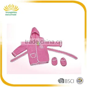 2Pcs Comfortable Baby Bathrobe With Slippers thumbnail-2