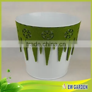 Wholesales in Home Decor Metal Planter/ Felt Big Flower Pot thumbnail-6