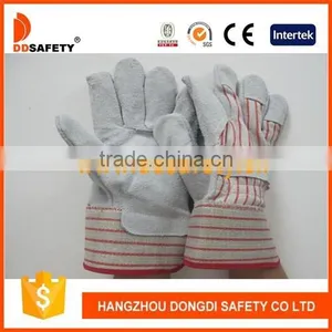 Cow Split Leather Glove With Full Palm Cotton Back Rubberized Cuf thumbnail-1