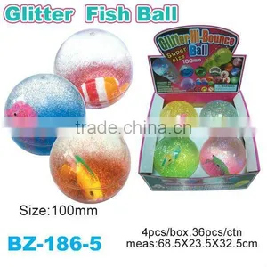 45mm TPU Water Glitter Bouncing Ball With Fish thumbnail-1