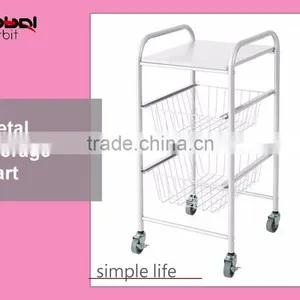 3 Tier Metal Movable Storage Kitchen Galley Medical Cart Office Trolley thumbnail-2