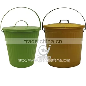 Metal Colored Trash Can Painting Colored Trash Can With Lid thumbnail-1