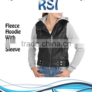 Men Fleece Hoodie Font Patchwork/winter Long Sleeve Leather Men Fleece Hoodies thumbnail-1