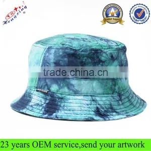 Reversible Bucket Hat Blue Cotton Roll up Short Brim Floral Custom Bucket Hat Print thumbnail-1