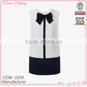 New Fashion Women's Clothing Best Price High Quantity With a Bowknot Embellish Tops thumbnail-1