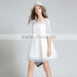 Maxnegio White Lace Women's Fashion Vestidos Casuales Summer Dress thumbnail-2