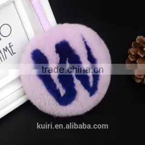 Selling English Letters Design Rex Rabbit/fox Fur Pom Pom Keychain thumbnail-6