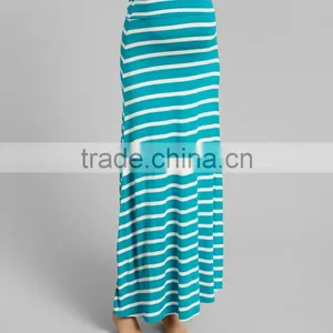 Hot Sale Maternity Skirt With Jade Stripe Over-Belly Maternity Maxi Skirt Soft Women Clothes WD80817-10 thumbnail-1