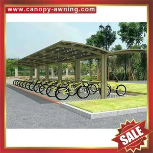 Outdoor Public Alu Aluminum pc Polycarbonate Park Bike Bicycle Motorcycle Canopy Shelter Cover Canopies Awning Carport for Sale thumbnail-1