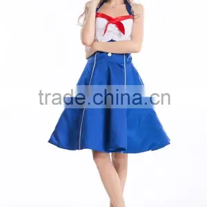 Walson Hot Hot Hot Sale Assorted Color Halter Backless A-line 50s Vintage Dress thumbnail-1