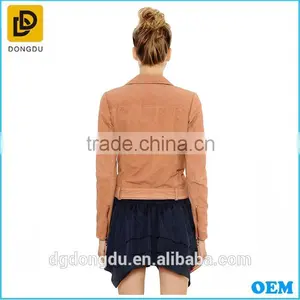 High Quality Wholesale Cheap Bulk Waterproof Fitness Ladies Fashion Biker Leather Jacket thumbnail-2
