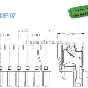 Termin Block 3.50mm PCB Screwless Terminal Block With Plug Double Levels 300V 8A thumbnail-2
