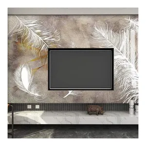 House Decoration 3D Wall Mural Flowers Wall Stickers Tv Background Vinyl Wallpapers Drop Ship thumbnail-1