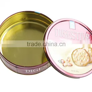 Embossing Empty Custom Gift Box Round Cookies Tin thumbnail-2