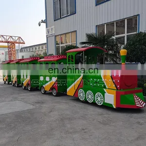20 Seats Trackless Train Rides Amusement Park Equipment Electric Trackless Tourist Train for Sale thumbnail-1