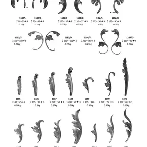 Wrought Iron Components Forged Elements Wrought Iron Brass Leaf for Gate Railing Handrail Balustrade thumbnail-2