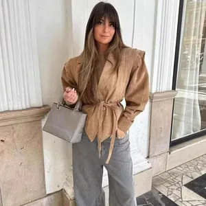 New French Style Fashionable Design With a Short Waist Strap and Suede Jacket Jacket thumbnail-3