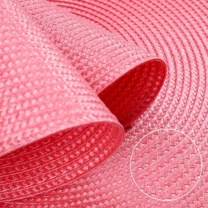 Round Pink Color Braided Placemats 15 Inch for Natural Woven Heat Resistant Place Mats Set of 6 thumbnail-3